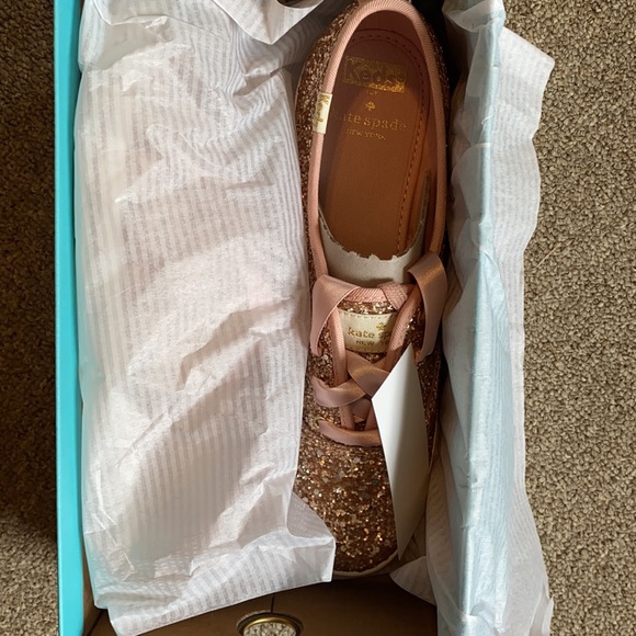 Kate Spade Keds rose gold sneakers. Never worn - Picture 2 of 4